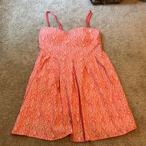 Coral & White Sundress